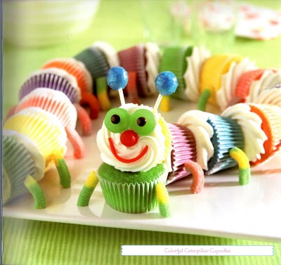 Colourful Caterpillar Cupcakes