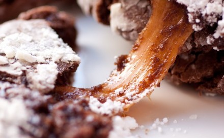 Salted Caramel Stuffed Chocolate Crinkle Cookies