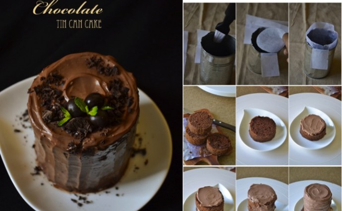 CHOCOLATE MINI CAKE | TIN CAN CAKE | EGGLESS CHOCOLATE CAKE