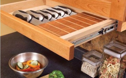 DIY Knife Block Pull Out Drawer
