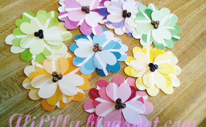 DIY Spring Flowers from Paint Chips